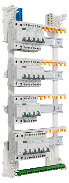 SIEMENS - Tableau 4 rangées pré-équipé 1 inter. diff. 63A type AC + 1 inter diff 63A type A + 2 inter. diff. 40A type AC + 16 disjoncteurs-SIEMENS - large