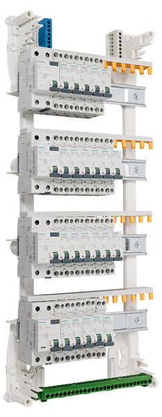 SIEMENS - SIEMENS Tableau 4 rangées pré-équipé 4 inter. diff. 63A + 22 disjoncteurs - large