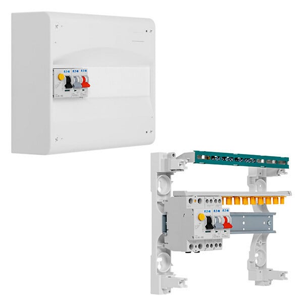 EATON CAPRI - EATON Tableau 1 rangée pré-équipé 1 inter. diff. 40A type AC + 2 disjoncteurs - large