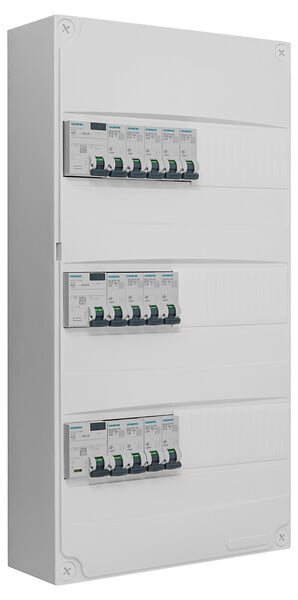 SIEMENS - Tableau 3 rangées pré-équipé 2 inter. diff. 63A + 1 inter. diff. 40A + 13 disjoncteurs-SIEMENS - large
