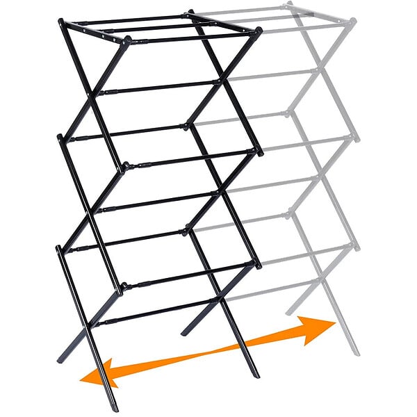 ENTREPOT BRICO - Etendoir a linge vertical extensible en métal noir 47-78 x 94 cm - large