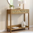 ID MARKET - Console 1 tiroir HANAE effet naturel cannage - vignette