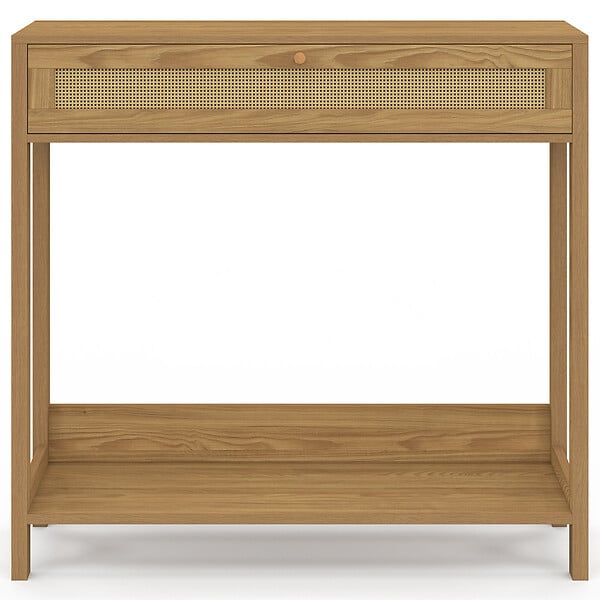 ID MARKET - Console 1 tiroir HANAE effet naturel cannage - large