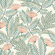 RASCH - Papier peint intissé Allegretto - Feuille éventail turquoise - vignette