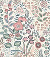 RASCH - Papier peint motif jasmine - Bleu, rose, vert - vignette