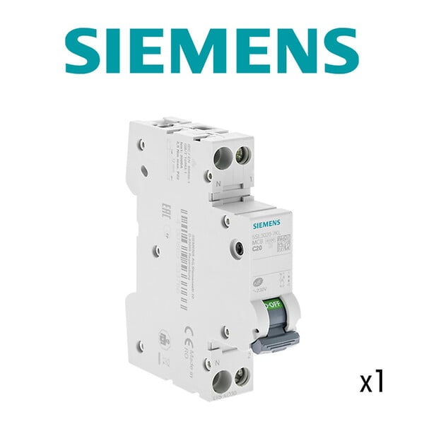 SIEMENS - Disjoncteur 20A Ph+N courbe C 4.5kA 230V-SIEMENS - large