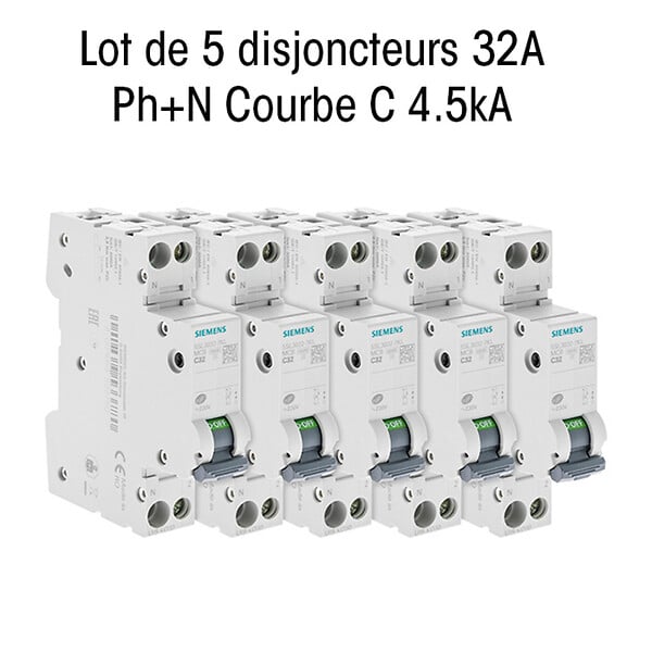 SIEMENS - SIEMENS Lot de 5 Disjoncteurs PH 32A SIEMENS NEW (003) - large