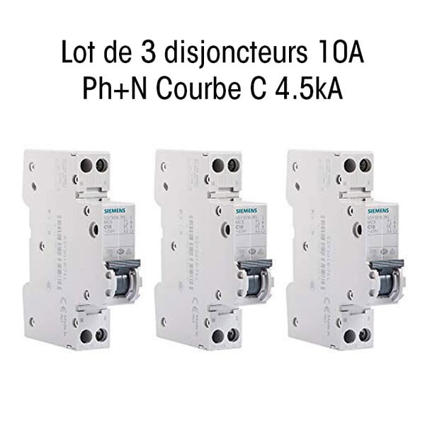 SIEMENS - SIEMENS LOT 3 DISJONCTEURS PH 10A SIEMENS - large