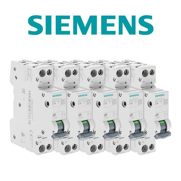 SIEMENS - Lot de 5 Disjoncteurs électriques phase + neutre 10A-SIEMENS - large