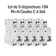 SIEMENS - Lot de 5 Disjoncteurs électriques phase + neutre 10A-SIEMENS - vignette
