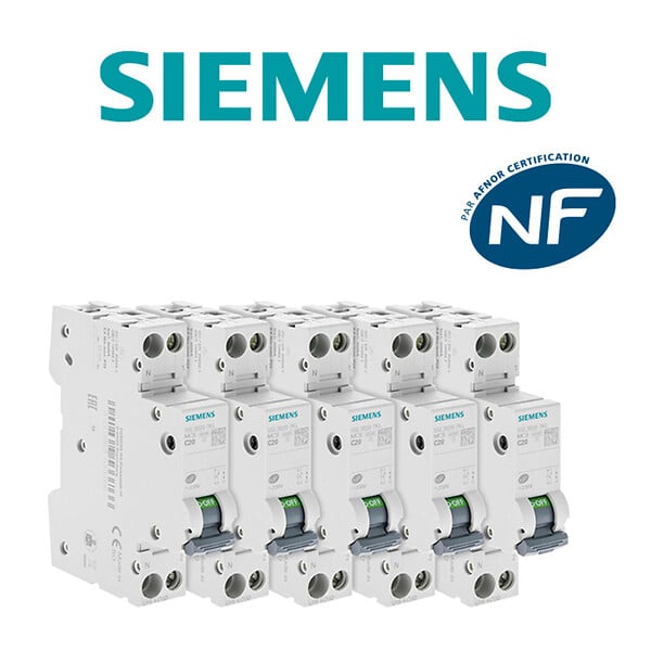 SIEMENS - SIEMENS Lot de 5 disjoncteurs électriques phase + neutre 20A KNX - large