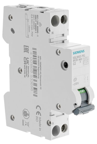 SIEMENS - Disjoncteur 2A Ph+N courbe C 4.5kA 230V-SIEMENS - large