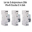 SIEMENS - SIEMENS Lot 3 disjoncteurs phase + neutre 20A, qualité et fiabilité garanties par SIEMENS - vignette