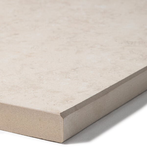 RO'MA NATURE - Margelle de piscine effet Travertin Beige 60x28x2 cm Bord Droit Pietra - large
