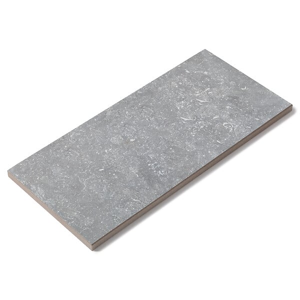 RO'MA NATURE - Margelle de piscine effet Pierre Gris/Bleu Belgio 60x28x2 cm Bord Droit Pietra - large