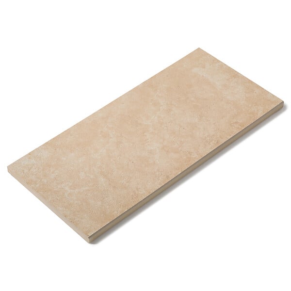 RO'MA NATURE - Margelle de piscine effet Travertin Nuancé 60x28x2 cm Bord Droit Pietra - large