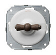 FONTINI - FONTINI GARBY COLONIAL VV Interrupteur Va & Vient Porcelaine Blanche Manette Bois Hêtre - vignette