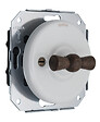FONTINI - FONTINI GARBY COLONIAL VV Interrupteur Va & Vient Porcelaine Blanche Manette Bois Hêtre - vignette