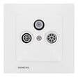 SIEMENS - SIEMENS Prise TV FM SAT Blanc Delta Viva + Plaque Blanc - vignette