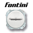 FONTINI - Poussoir rotatif métal chrome porcelaine blanche DO LOW - vignette