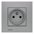 SIEMENS - SIEMENS Prise 2P+T SILVER Delta Viva + Plaque Silver - vignette