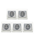 SIEMENS - SIEMENS LOT 5 Prise 2P+T Silver Delta Iris + Plaque basic Blanc - vignette