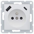 SIEMENS - SIEMENS Prise 2P+T + USB A et USB C - Chargement en simultané BLANC DELTA VIVA - vignette