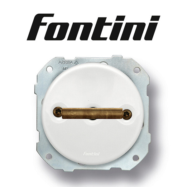 FONTINI - FONTINI Va-et-vient double métal laiton vieilli porcelaine blanche DO LOW - large
