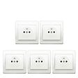 SIEMENS - SIEMENS LOT 5 Prise 2P+T Blanc Delta Iris + Plaque basic Blanc - vignette