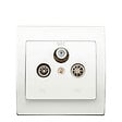 SIEMENS - PriseTV/FM/SAT Blanc Delta Iris + Plaque basic Blanc - vignette