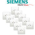 SIEMENS - SIEMENS LOT 10 Prises 2P+T Blanc Delta Viva avec plaques blanches - vignette