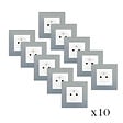 SIEMENS - LOT 10 Prise 2P+T Blanc Delta Viva + Plaque Silver - vignette