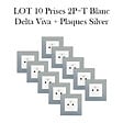 SIEMENS - LOT 10 Prise 2P+T Blanc Delta Viva + Plaque Silver - vignette