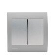 SIEMENS - SIEMENS Double Poussoir Silver Delta Iris + Plaque basic Silver - vignette