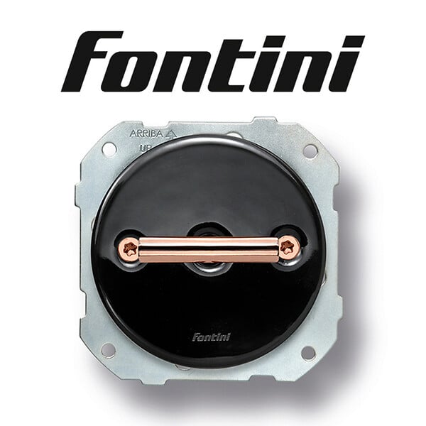 FONTINI - FONTINI Va-et-vient métal cuivre brillant porcelaine noire DO LOW - large