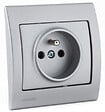 SIEMENS - Lot de 5 Prise 2P+T Silver Delta Iris + Plaque basic Silver - vignette