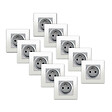 SIEMENS - SIEMENS LOT 10 Prises 2P+T Silver Delta Viva avec plaques blanc - vignette