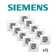SIEMENS - SIEMENS LOT 10 Prises 2P+T Silver Delta Viva avec plaques blanc - vignette