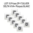 SIEMENS - SIEMENS LOT 10 Prises 2P+T Silver Delta Viva avec plaques blanc - vignette