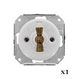 FONTINI - GARBY COLONIAL  - Double Va & Vient Porcelaine Blanche Manette Bois Hêtre Réf. 31302213 - vignette