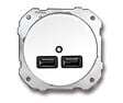 FONTINI - Chargeur USB double porcelaine blanche DO LOW - vignette