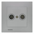 SIEMENS - SIEMENS Prise TV / FM Silver Delta Viva + Plaque Silver - vignette