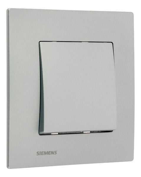 SIEMENS - Va et Vient Silver Delta Viva + Plaque Silver - large