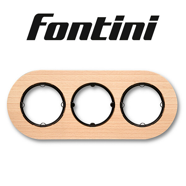 FONTINI - Plaque 3 postes hêtre naturel DO LOW - large