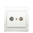 SIEMENS - PriseTV/FM Blanc Delta Iris + Plaque basic Blanc - vignette