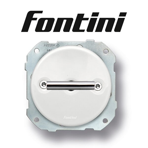 FONTINI - FONTINI Double poussoir rotatif double métal chrome porcelaine blanche DO LOW - large