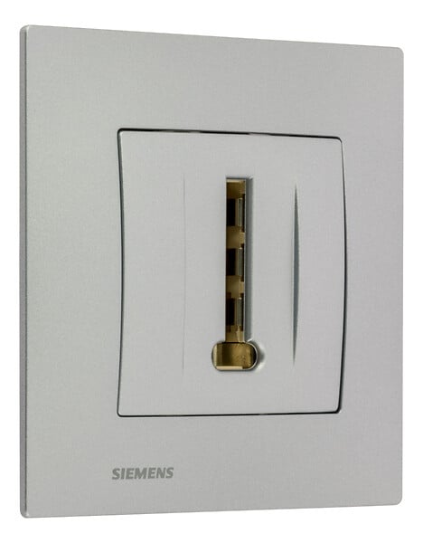 SIEMENS - Prise Téléphone Silver Delta Viva + Plaque Silver - large