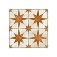 RO'MA NATURE - Carrelage Vintage effet Carreau ciment Etoile Orange et Fond Blanc 45x45x0,95 cm Sparta - Sol et mur intérieur (vendu par carton de 1 m²) - vignette
