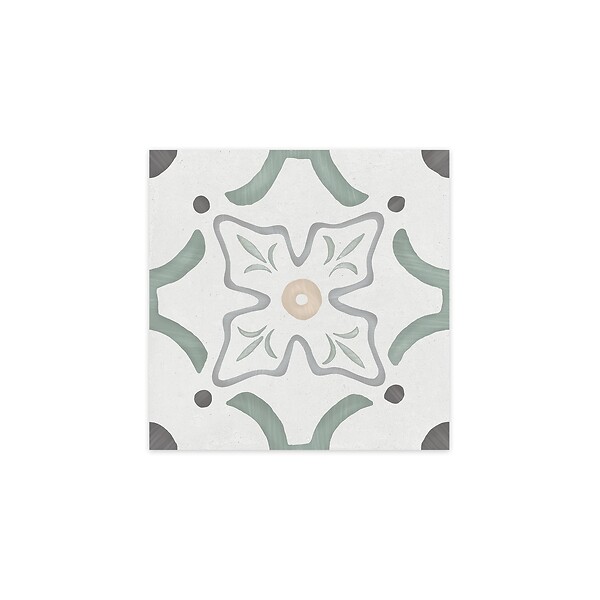 RO'MA NATURE - Carrelage effet Carreau ciment Sorella Vert 22,3x22,3x0,9 cm Ventoril - Sol et mur intérieur (vendu par carton de 0,65 m²) - large