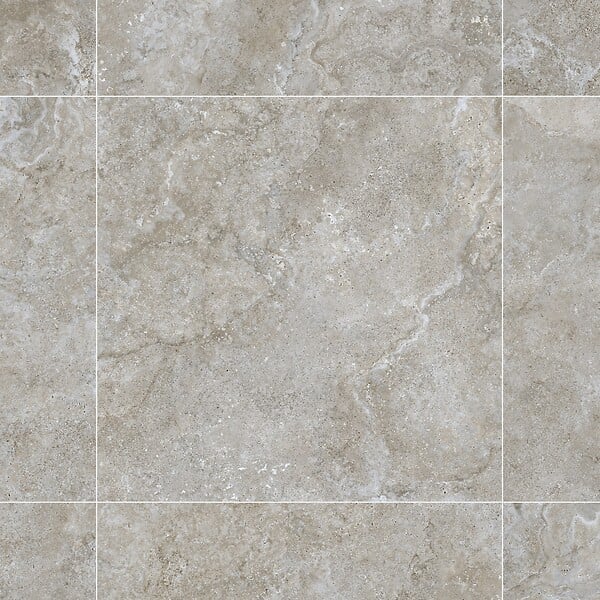 RO'MA NATURE - Carrelage effet Travertin Gris Marron 90x90x0,9 cm In&Out Castorel - Sol et mur intérieur et Sol extérieur (vendu par carton de 1,62 m²) - large